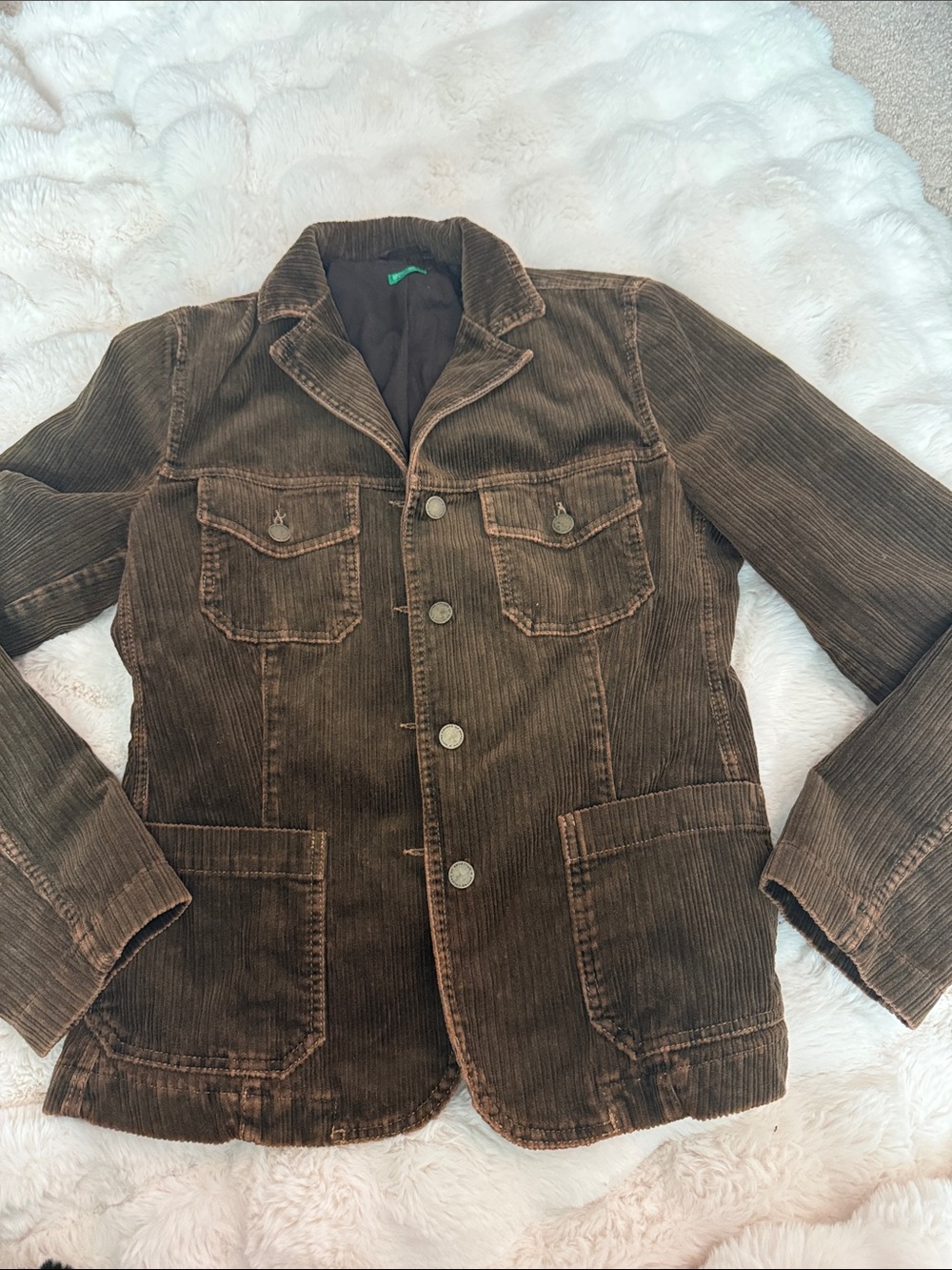 Y2K vintage made in Italy United Colors Of Benetton Brown Corduroy Jacket/blazer